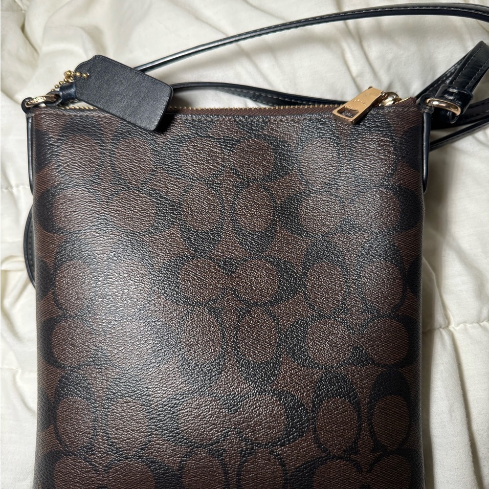 Coach Dark Brown Signature Crossbody Bag - Picture 4 of 7